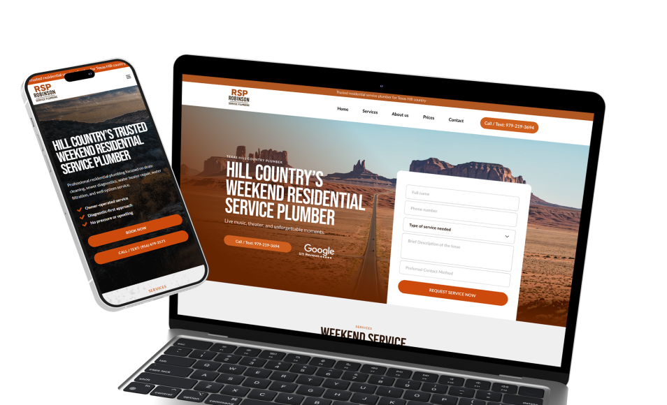 Web design for plumber portfolio